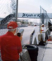 Dad and Radar Gun on Main Straight