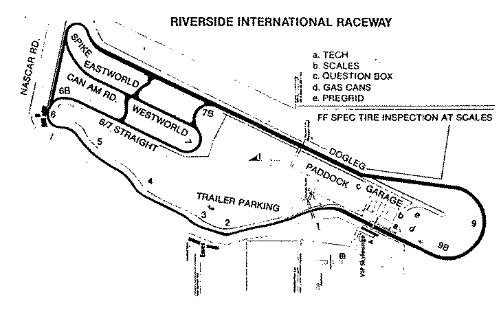 Riverside Track Map mid 80s